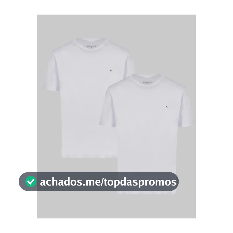 Kit Camisetas Branca Aramis 2un Algodão Masculina Branco P