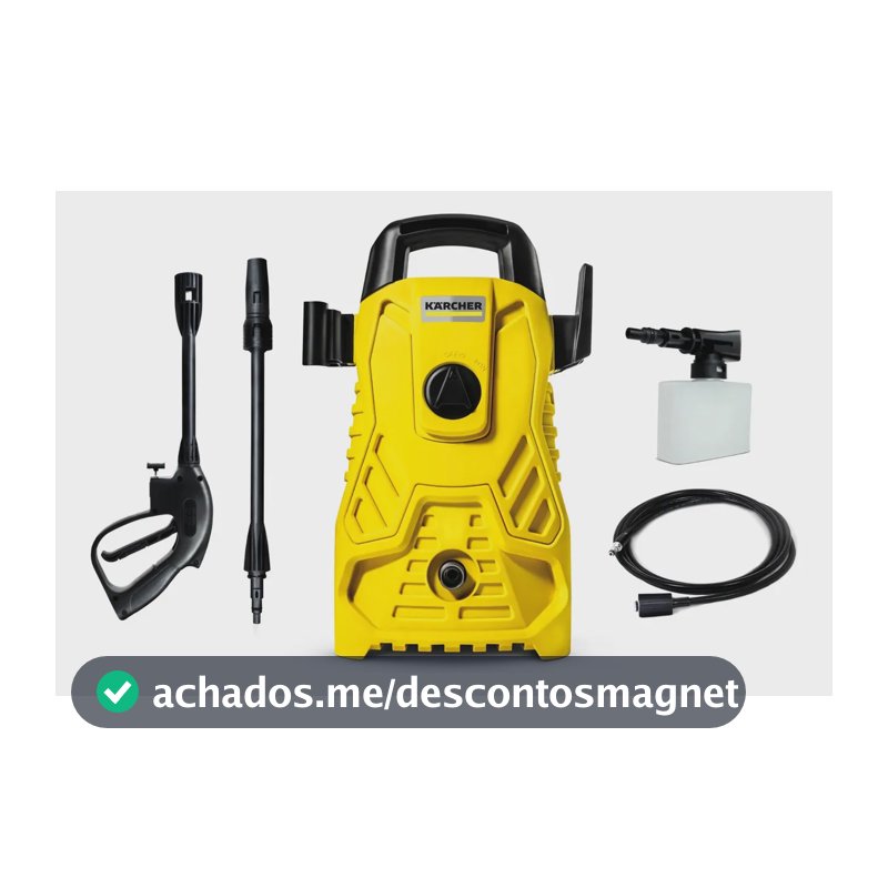 Lavadora de Alta Pressão Kärcher Compacta 1.500 PSI/Libras 1400W 300L/h com Aplicador de Detergente e Lança Regulável 220v