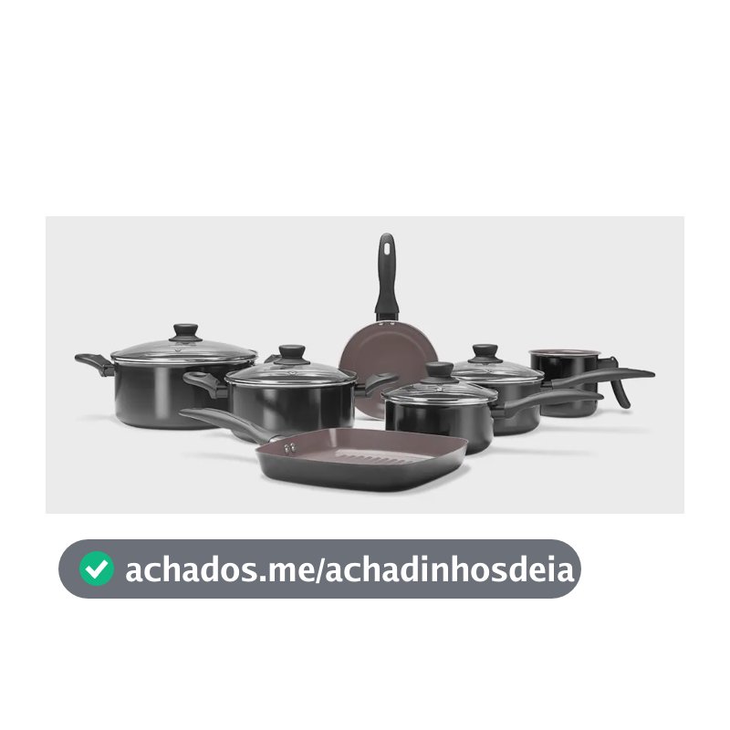 Jogo De Panelas Brinox Ceramic Life Easy 7 Peças Preto