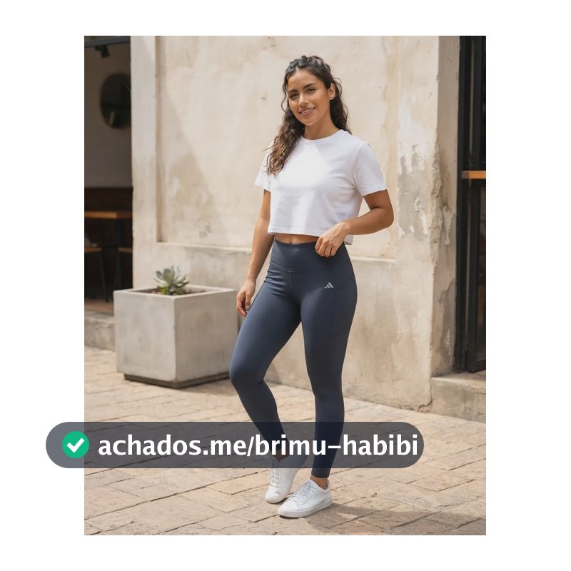 Calça Legging Feminina adidas Azul Liso M