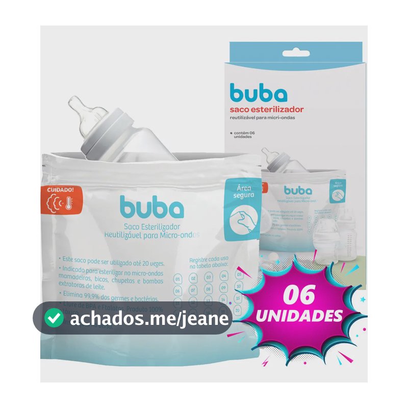 Saco Esterilizador Reutilizável Para Micro-ondas 09814 Buba