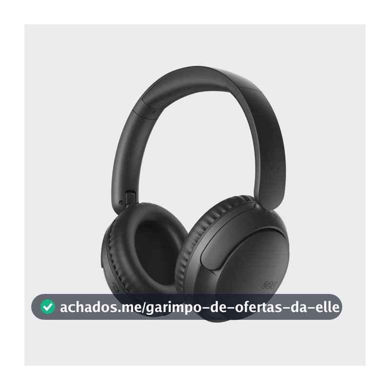 Headset QCY H2S Lite, Fone de ouvido Bluetooth 6.0, ENC Redução de Ruído para Chamadas, Até 60h de Reprodução, Conexão Multiponto, Cor Preto