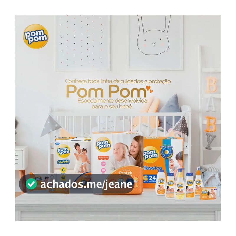 Fralda Descartável Infantil Shortinho Pants PomPom XG com 12 Unidades