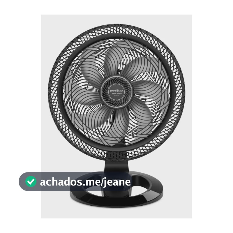 Ventilador Bvt50t 110v 50 Cm 230w Preto Britania 8 pás