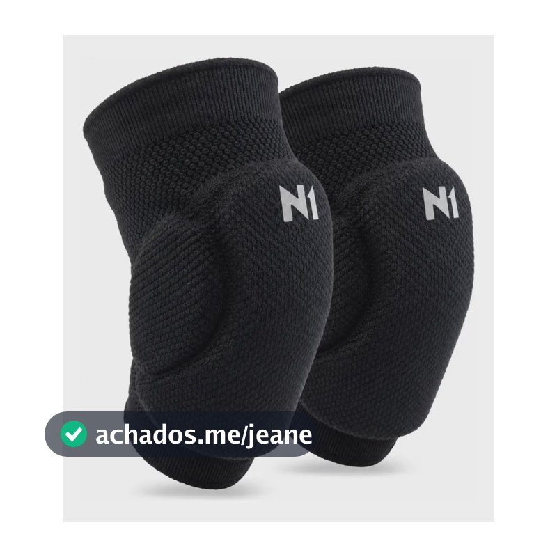 Joelheira Vôlei Esportiva N1 Sport Knit 3d Spry Preta Oficia Preto M