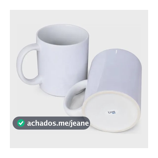 Caneca Cerâmica 12 Unidades Sublimação 325ml Branca Livesub