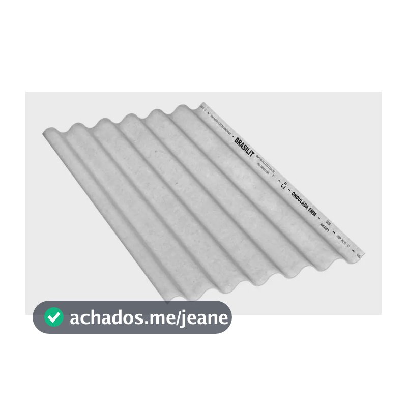 Telha Brasilit Ondulada De Fibrocimento 244x110cm 6mm Cinza