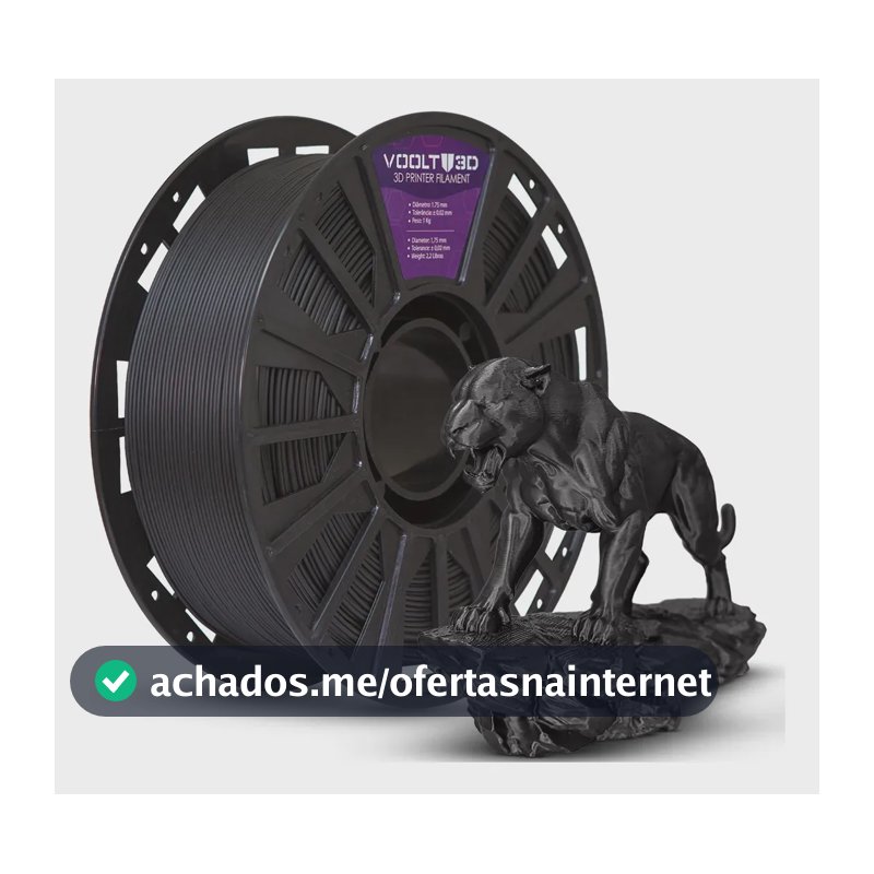 Filamento Pla Preto Velvet Aveludado 1kg Para Decoração Impressão Voolt3d
