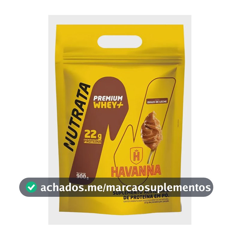 Whey Premium+ Havana Dulce De Leche Nutrata 900g Refil Doce De Leite