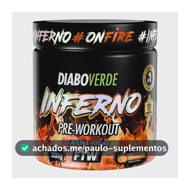 Suplemento FTW Diabo Verde Diablo en pó sabor tangerina fire x 300g