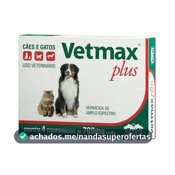 Vermifugo P/ Cães E Gatos Vetmax Plus - Vetnil 700mg
