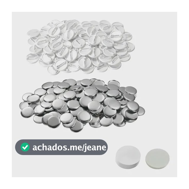 100 Kits Branco Pins E Bottons 32mm Para Máquina De Buttons