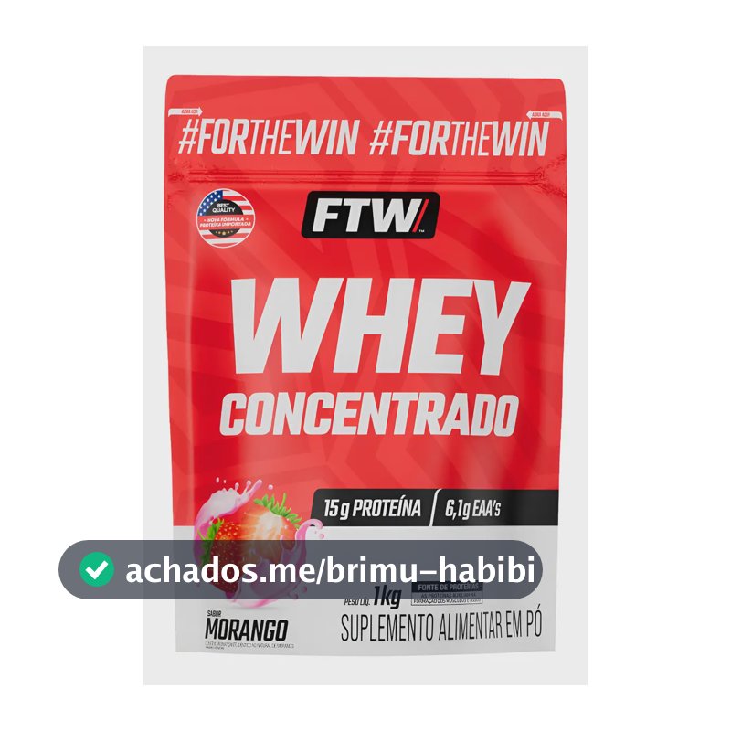 Whey Protein Concentrado 1kg Sabor Morango - Ftw