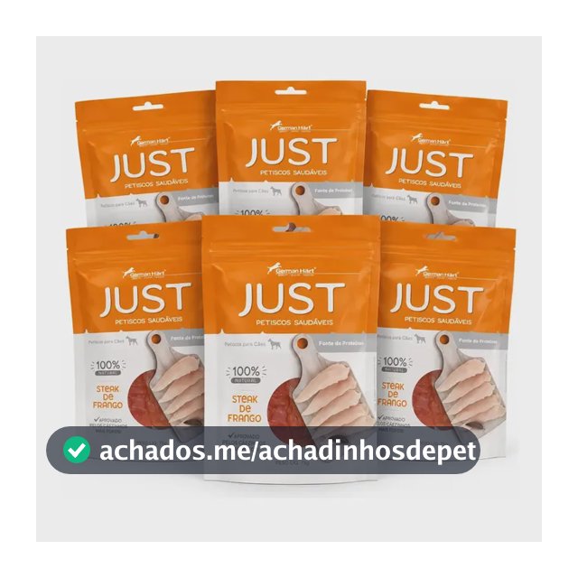 Petisco Natural Just Steak De Frango 75g Kit 6 Unidades