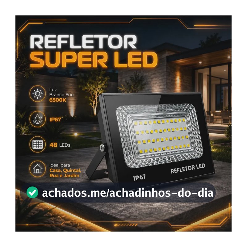 kit 2 Refletor Led 200w Holofote Bivolt Prova D'água Cor Branco Frio 6500k