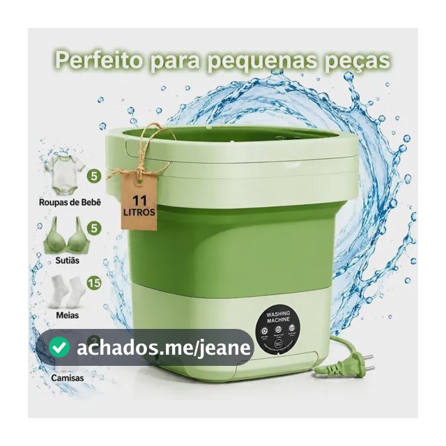 Mini Máquina Lavar Roupa Portátil Dobrável Balde Compacta