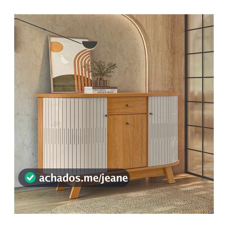 Aparador Buffet Para Sala De Jantar 2 Portas Flexíveis Wt Cinamomo/off White