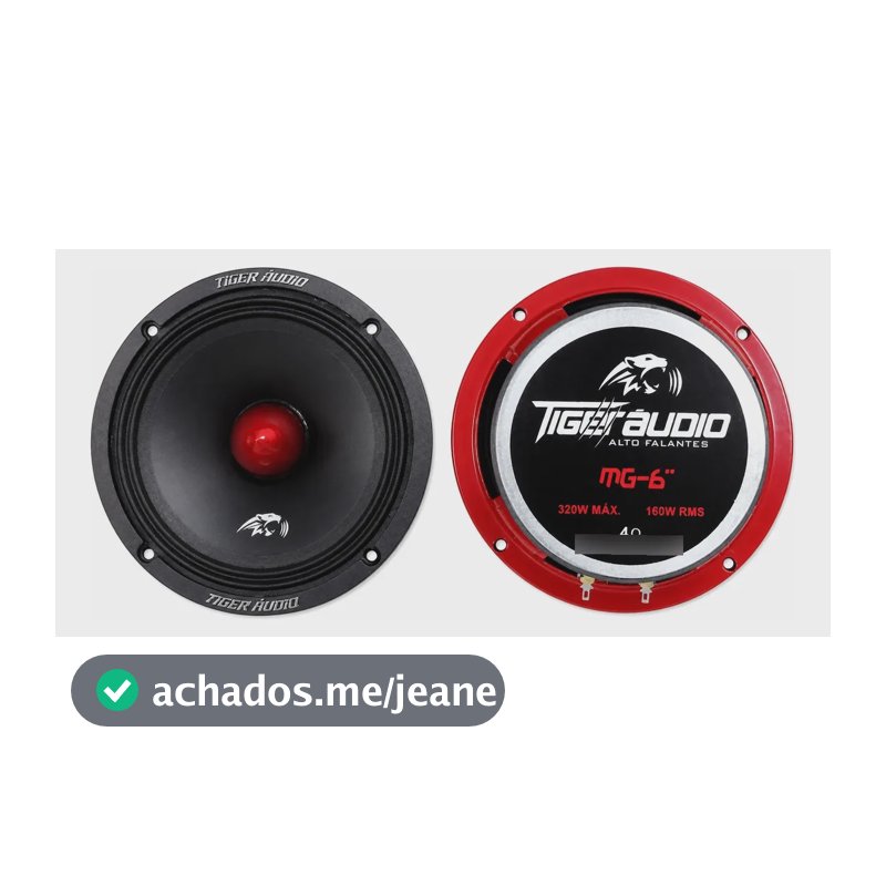 Alto Falante Tiger Áudio 160mg-6 6 Polegadas 320 W Rms (par) Preto/vermalho