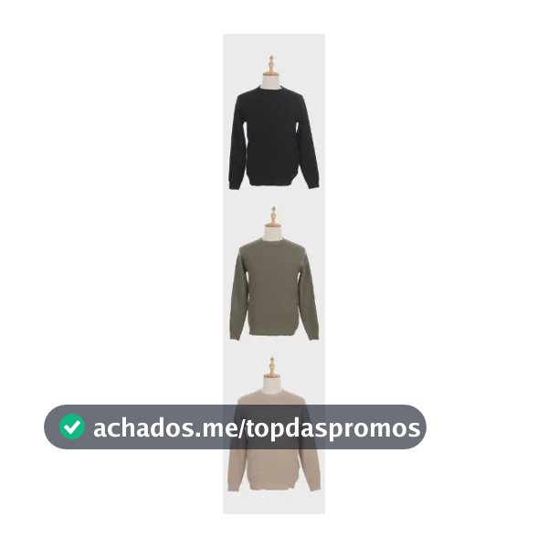 Tricot Gola Careca Broken Rules 590236 Militar Liso G