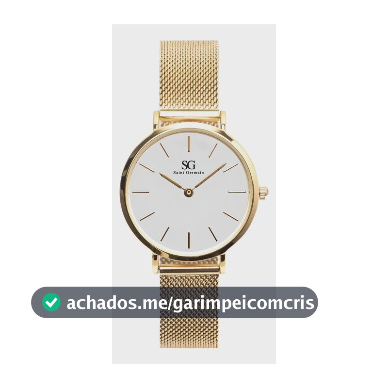 Relógio Feminino Dourado Chelsea Gold 32mm Fundo Branco Saint Germain