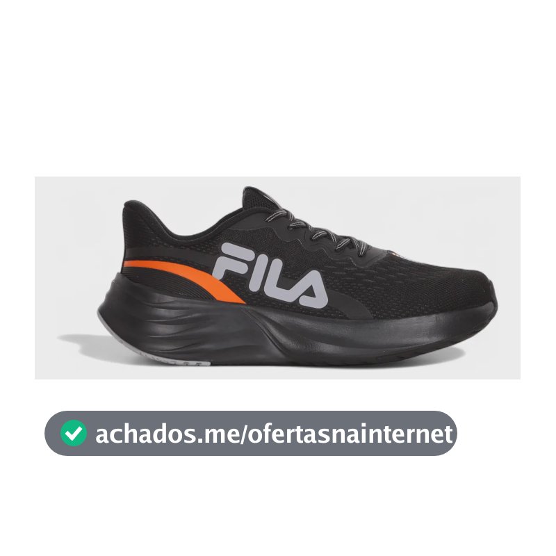 Tênis Fila Comet 2 Treino Leve Respirável Confortável Casual Preto-laranja-cinza 38 Br