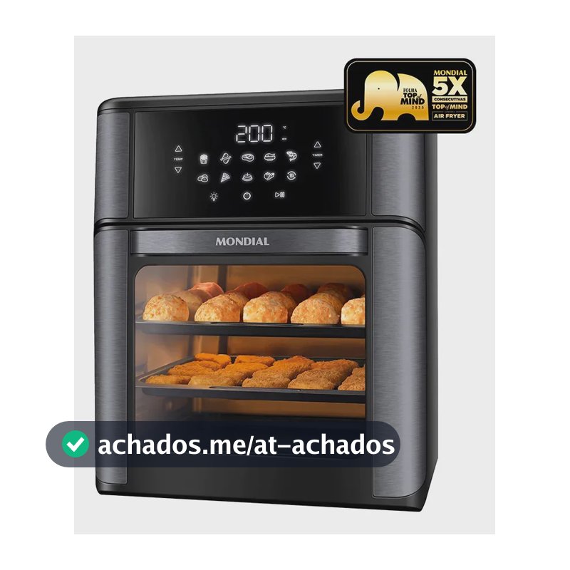 Fritadeira Elétrica AFON-12L-BG Forno Oven 12 Litros Preto Mondial