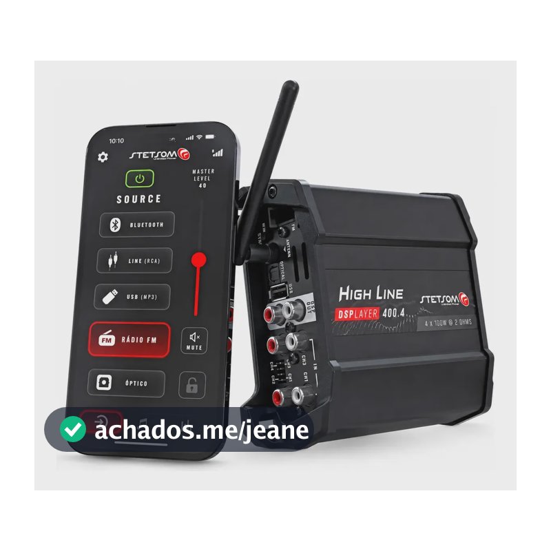 Módulo Amplificador Automotivo Stetsom HL4004 400W RMS 4 Canais DSP Player Bluetooth USB FM