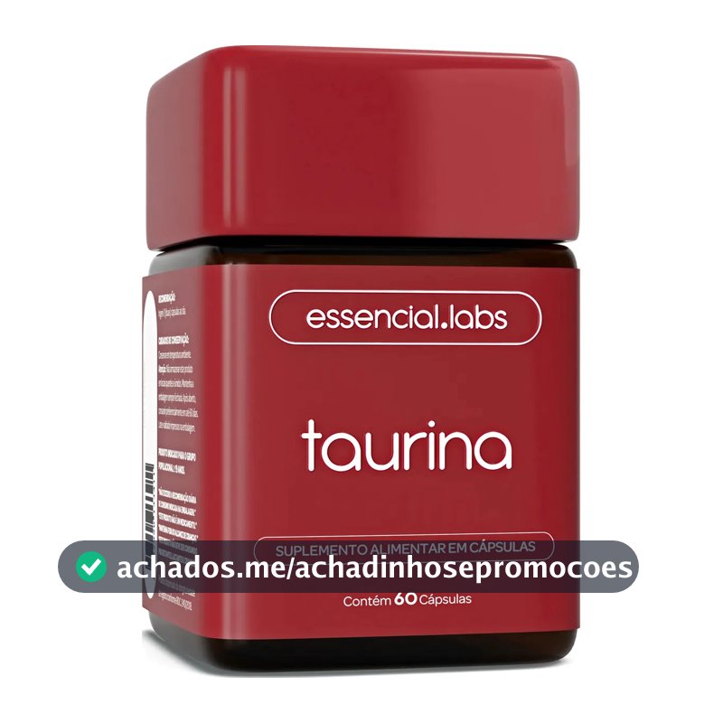 TAURINA com 1000mg por Dose - Fórmula Exclusiva com Máxima Concentração e Absorção - 60 Cápsulas