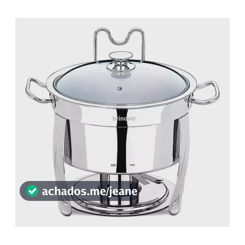 Rechaud Redondo Banho Maria Aço Inox Brinovar 8 Litros