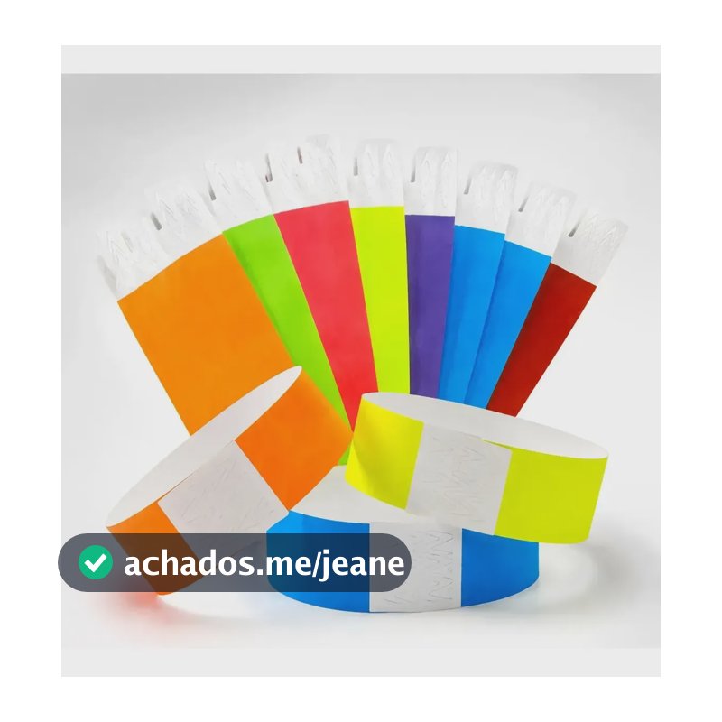 1000 Pulseira Identificação Lisa Festas Eventos Baladas Amarelo