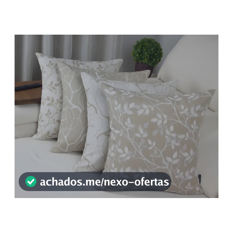 Kit 4 Capas Almofada Jacquard Full Risco + Espiral