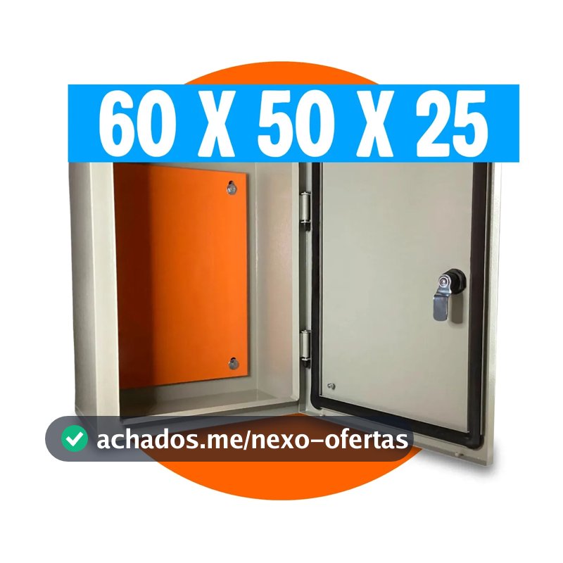 Caixa Montagem Painel Eletrico 60x50x25 Quadro Comando Autack Componentes Elétricos 600x500x250 Lisa Sem Flange