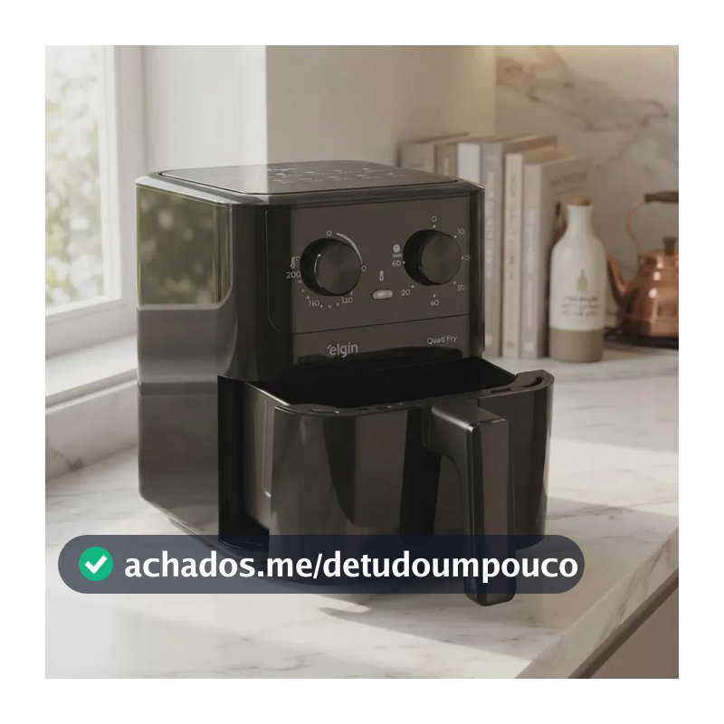 Fritadeira Elétrica Air Fryer Quad Fry 4,2 Litros 1400w Preto Elgin