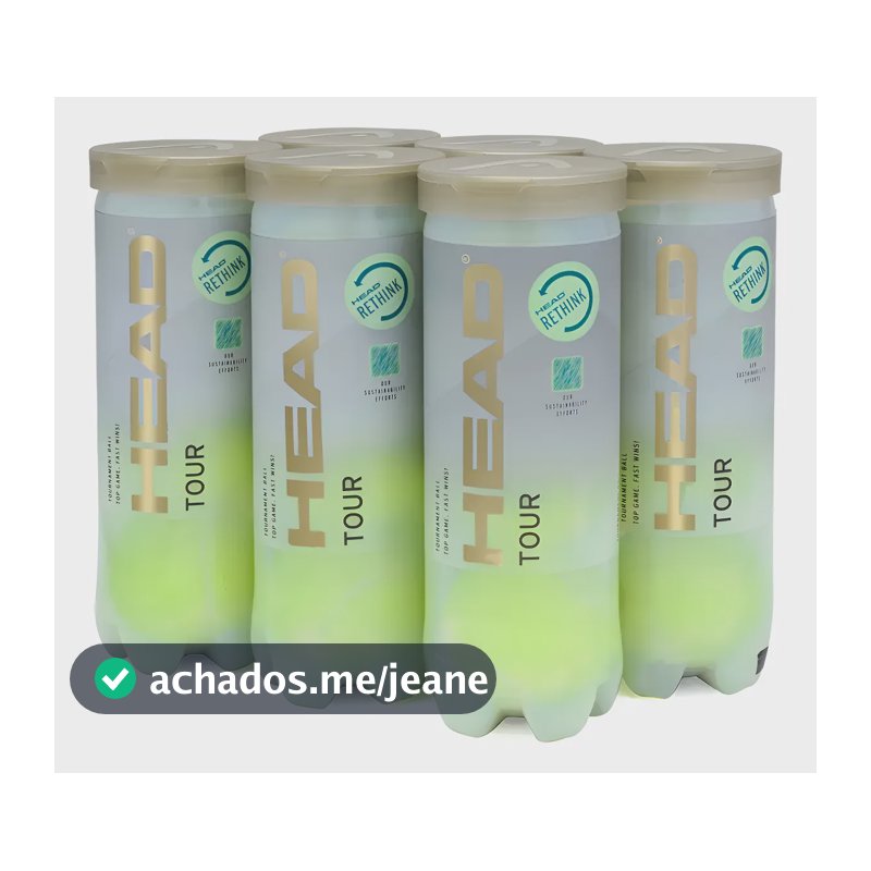 Bola De Tênis Head Tour - Pack Com 06 Tubos - Atp Bolinhas Amarelo