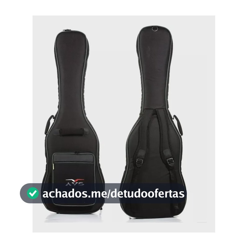 Capa Bag Para Contra Baixo Avs Ch200 Acolchoada Super Luxo C Preto