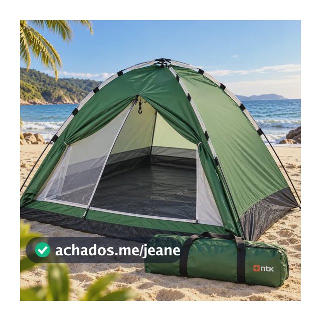 Barraca Grande De Camping Impermeável 3 Pessoas Acampamento Verde Nautika