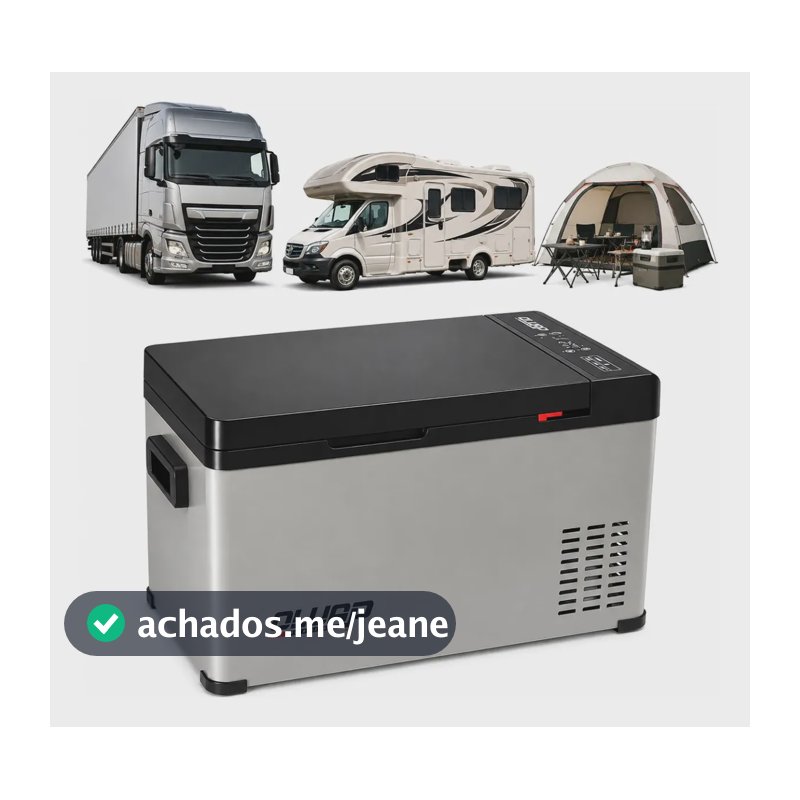 Geladeira Portátil 20l 12v/24v 110v/220v Quadrivolt Ônibus Caminhão Van Motorhome OLUAP