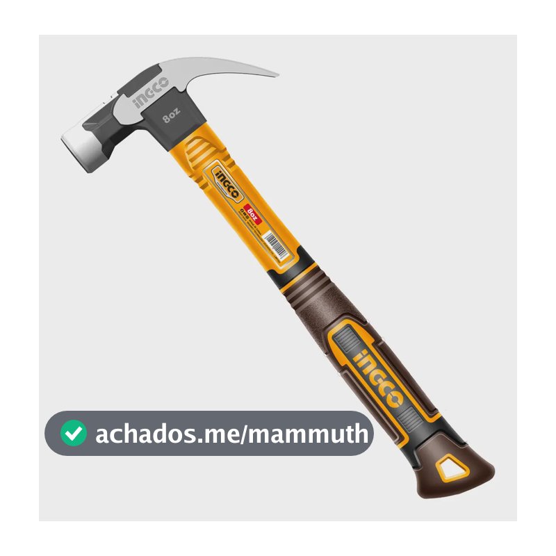 Martelo Unha Magnético Com Cabeça Em Aço Forjado Ingco 8oz