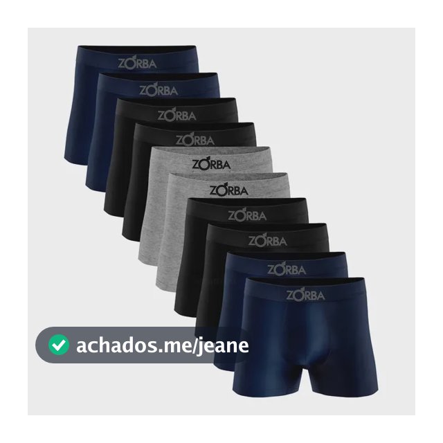Kit 10 Cueca Boxer Zorba 781 Original Em Algodão Sem Costura