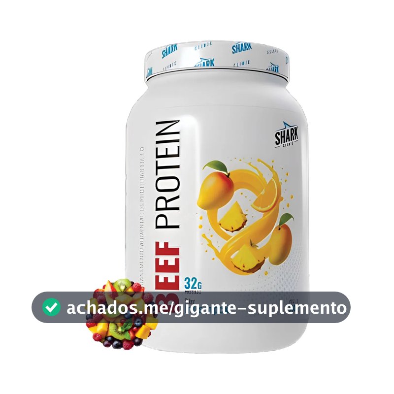 Proteína bovina isolada Shark Pro Whey Beef Zero Lac 900G em pó sabor Frutas tropicais x 900g