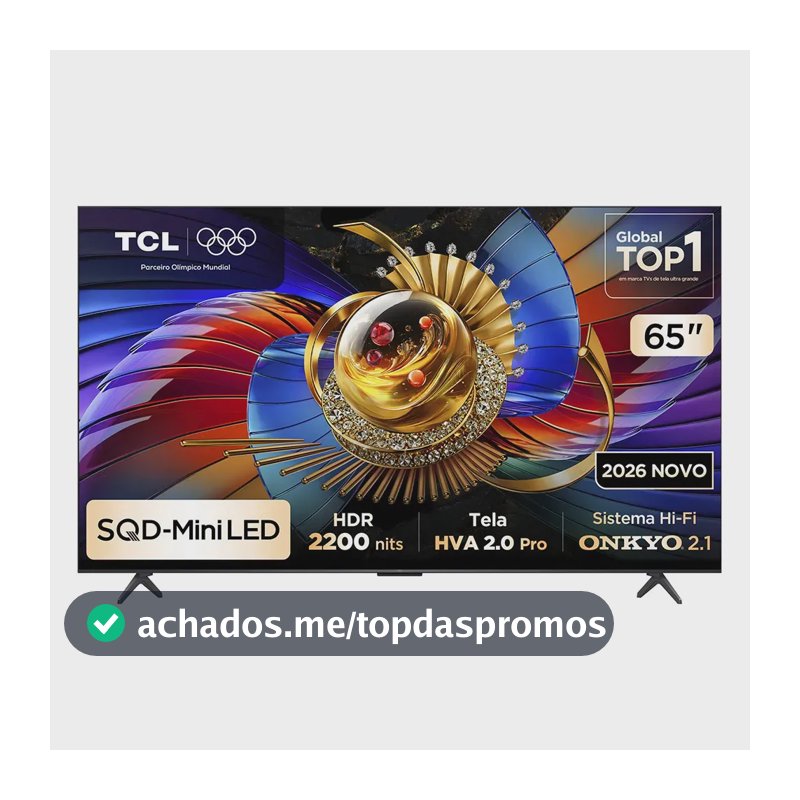 Smart TV TCL 65 Polegadas SQD-Mini LED 4K Q7D Pro WiFi Bluetooth Google TV HDR10+ 144 Hz 65Q7DPRO