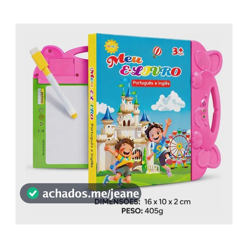 Livro Bilingue Pt/en Interativo Com Som Infantil