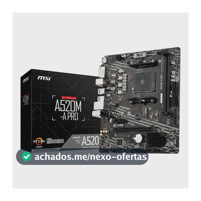 Placa-mãe Msi A520m-a Pro Am4 Matx Ddr4 Hdmi Dvi M.2