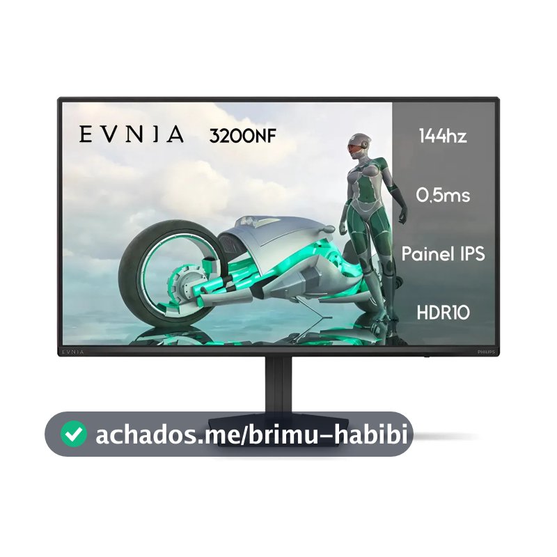 Monitor Gamer Phillips 24 Evnia Ips 144hz 0.5ms Wide Fullhd Preto 127/220v