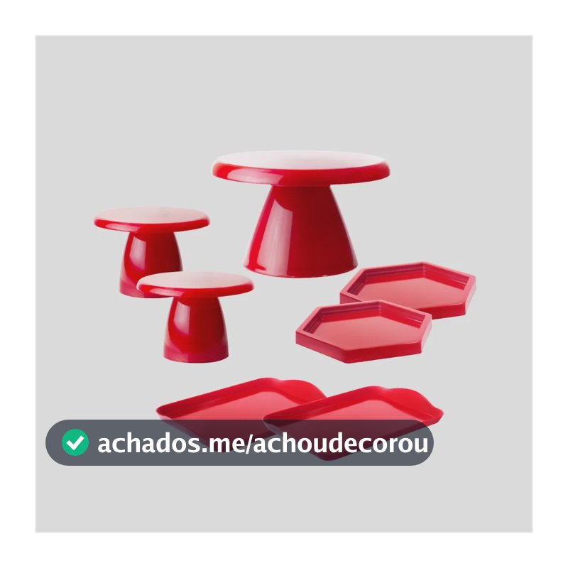 Kit 1 Boleira Slim , 2 Mini Cake, 2 Band 20x13, 2 Sextavada Vermelho
