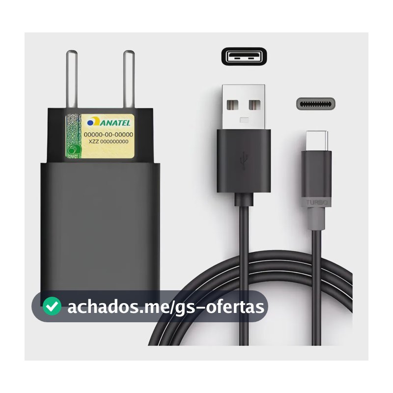 Fonte +cabo Para Samsung 30w Turbo S20 S10 S21 Plus Ultra A7 Preto