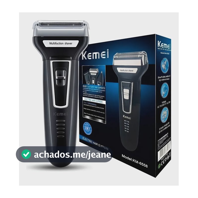 Depilador Elétrico 3x1 Masculino, Aparador De Pelos Barba Preto 127/220v