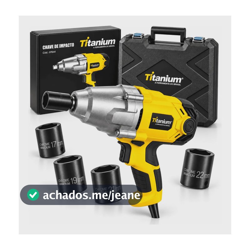 Chave De Impacto Elétrica 1/2  900w Profissional Titanium Platina Amarelo 220v