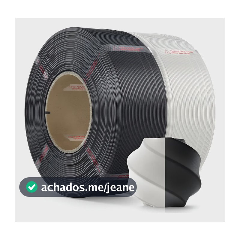 Filamento Bambu Lab 3d Pla Lite 2kg S/ Carretel Branco Preto Preto/branco