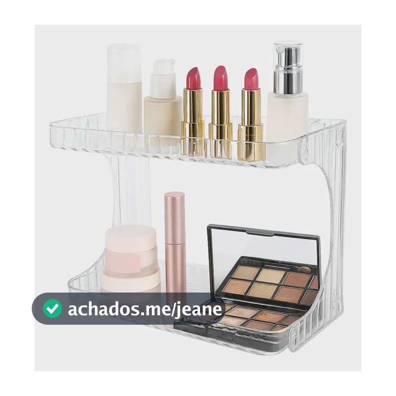 Organizador Porta Maquiagem Banheiro 2 Andares Cosméticos Transparente / Acrílico Kilate Store